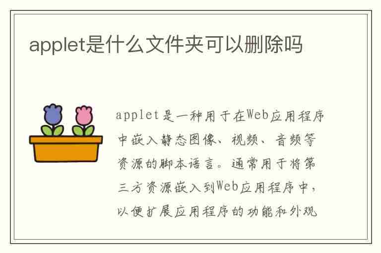 applet是什么文件夹可以删除吗